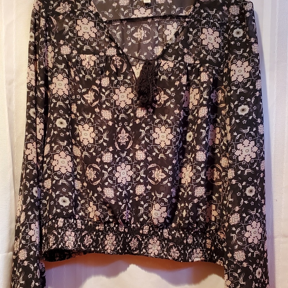 Sheer flower blouse